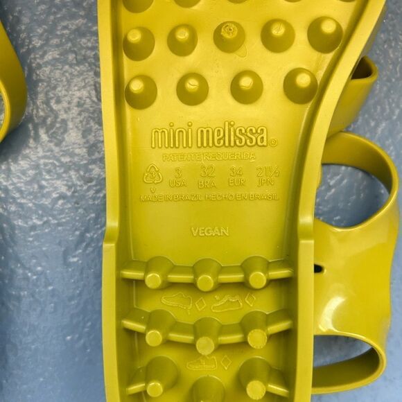 MINI MELISSA Vegan Possession Jelly Pea Green Kids sandals, size 3, NWOT - Picture 8 of 9